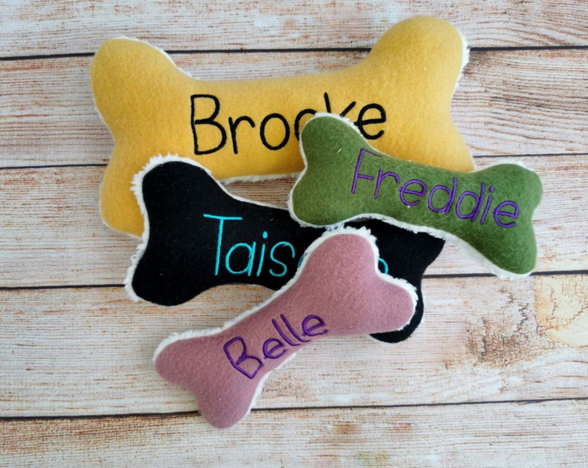 Personalized Dog Bone Toy with Squeaker