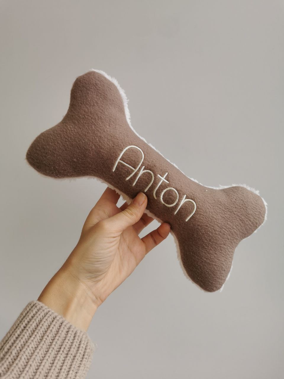 Personalized Custom Dog Bone Shaped Dog Toy with Squeaker Made In